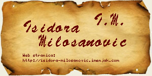 Isidora Milošanović vizit kartica